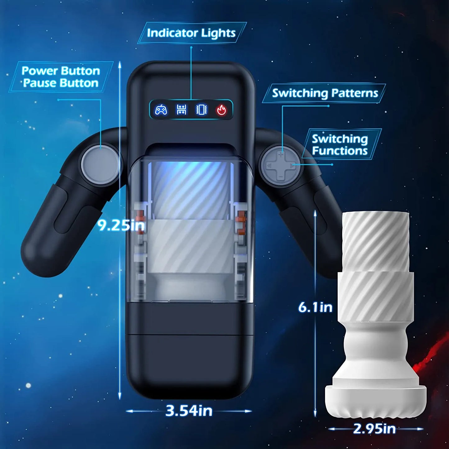 Master Heating Thrusting Vibrator Male Masturbator with Phone Holder